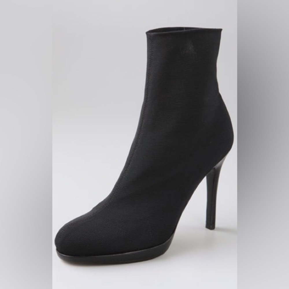 Stuart Weitzman Black Mesh Sock Ankle Heeled Platform Boots size 7
